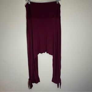 FP Movement Drop Crotch Open Slit Ankle Tie Crop Joggers Large